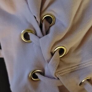 MICHAEL Michael Kors Dusty Mauve Lace-Up Hoodie Top